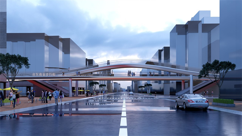 青島市北區(qū)臺(tái)東三路過街天橋?qū)ⅰ白兡槨背删坝^ 已啟動(dòng)重建